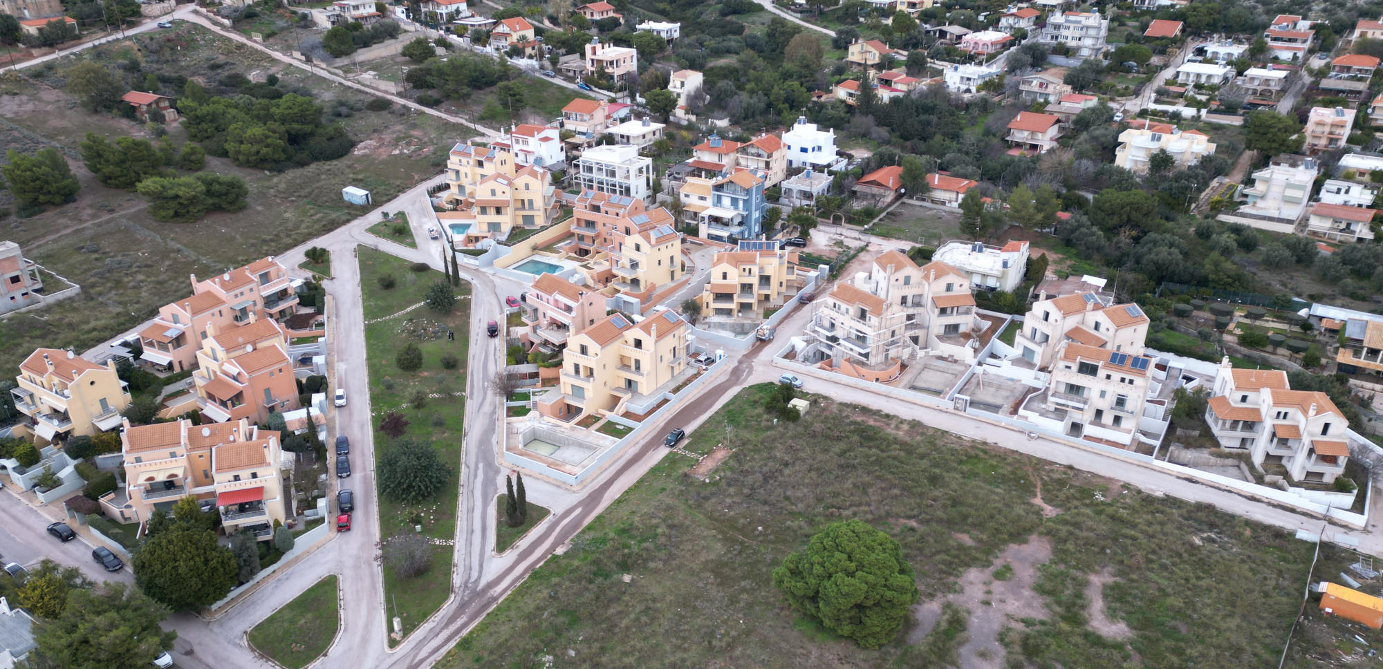 drone photo of all residences