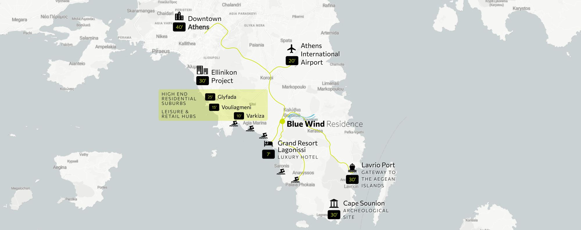 map with points of interest